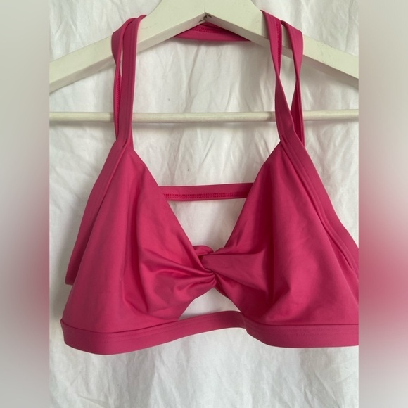 Abercrombie & Fitch Cut Out Criss Cross Strap Back Pink Bikini Top Size Large - Picture 4 of 8
